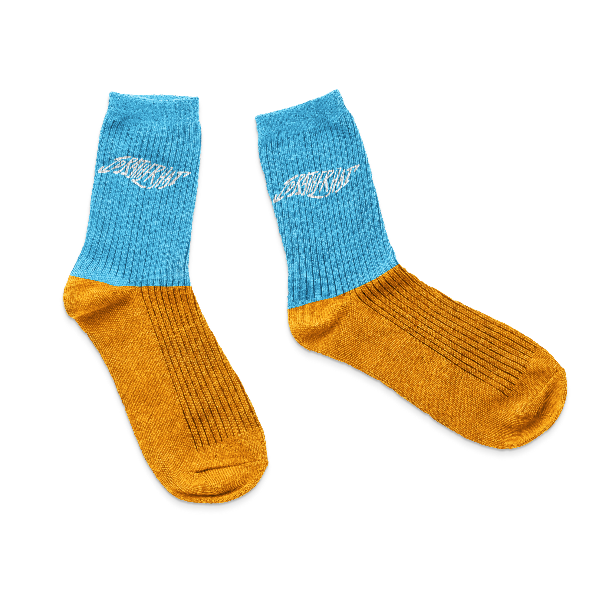 I'D Rather Sock - Blue + Yellow