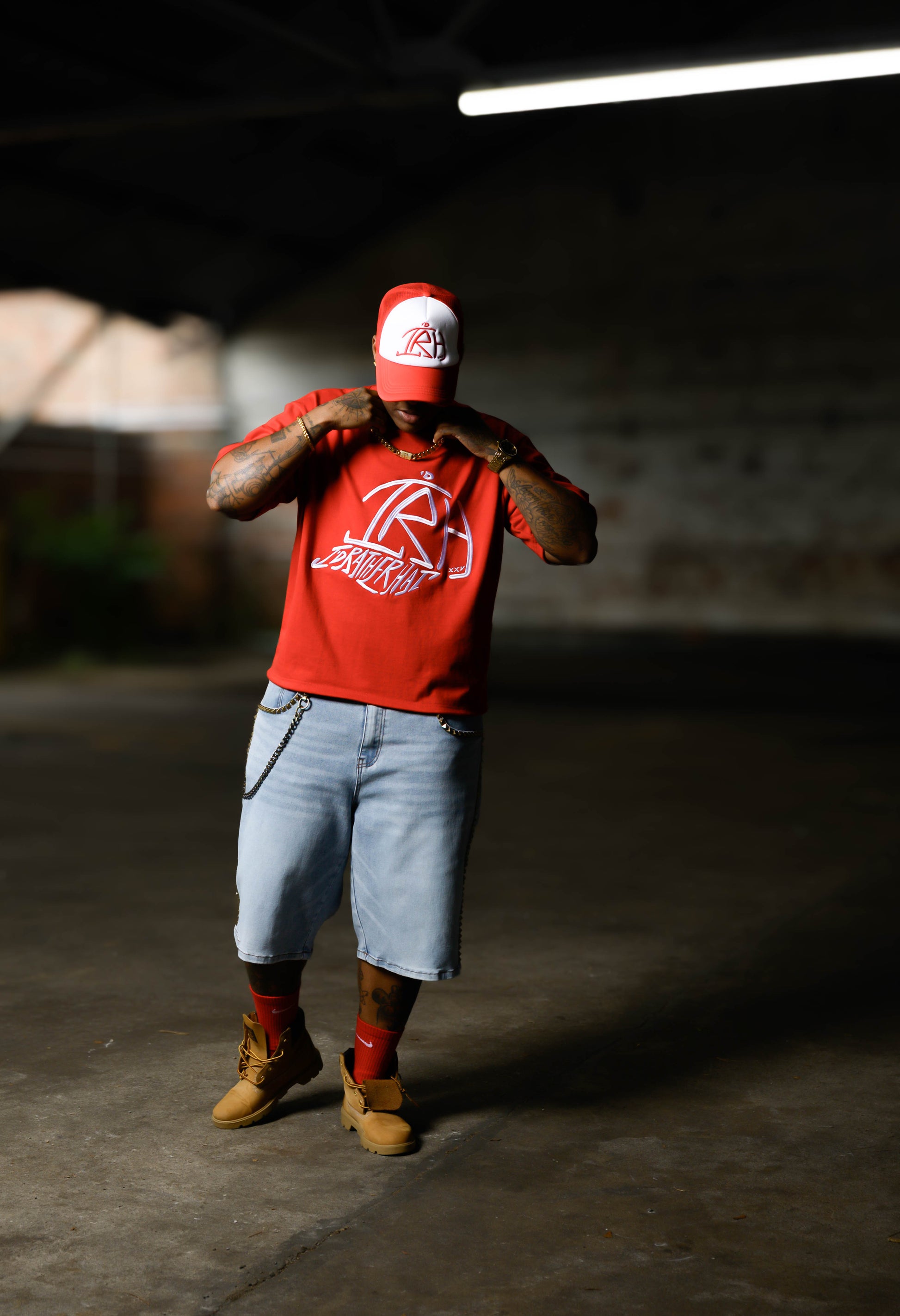 I'D Rather Hat - Red tee | White Logo