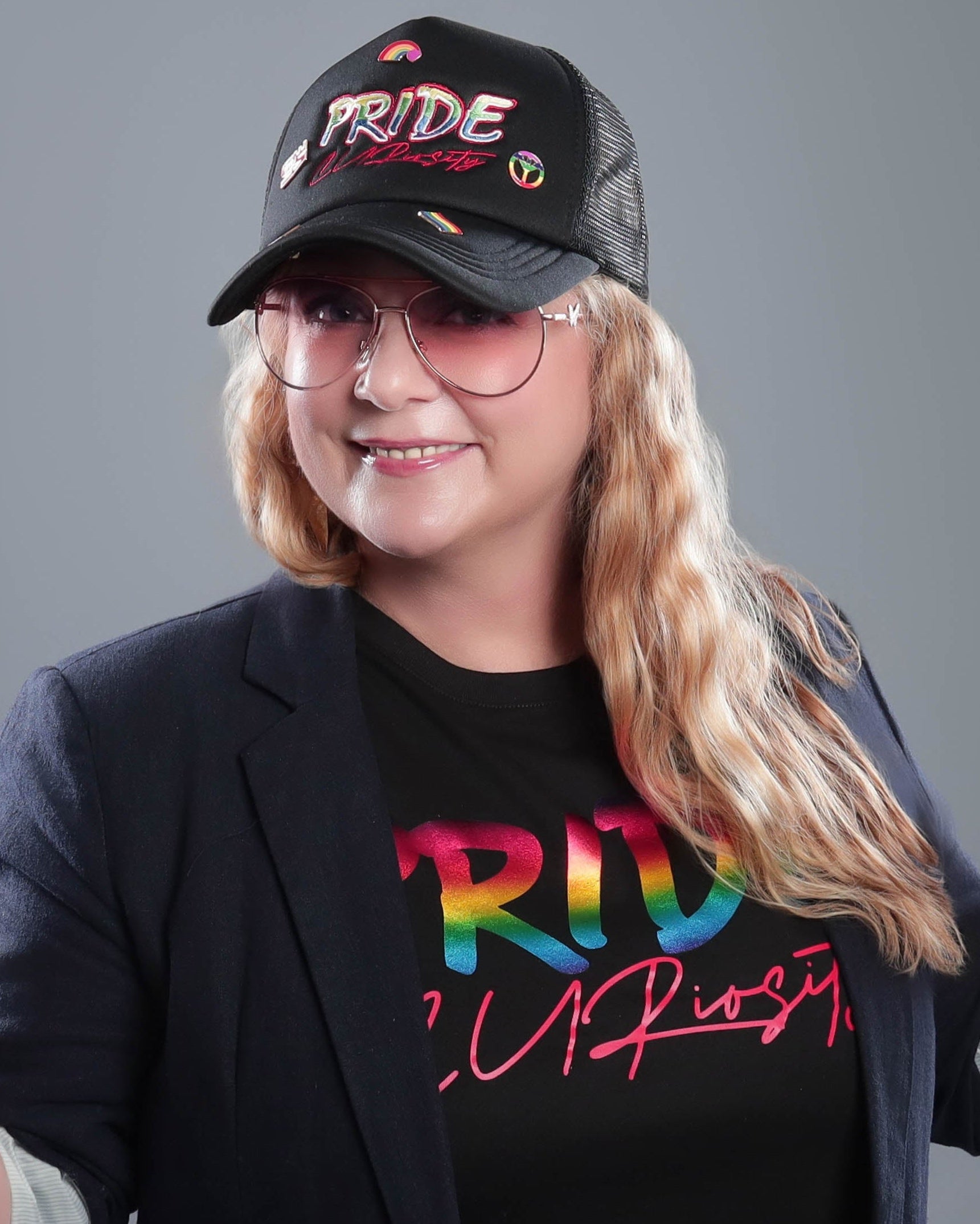 Pride Curiosity Trucker Hat - Black w/Pride Pins