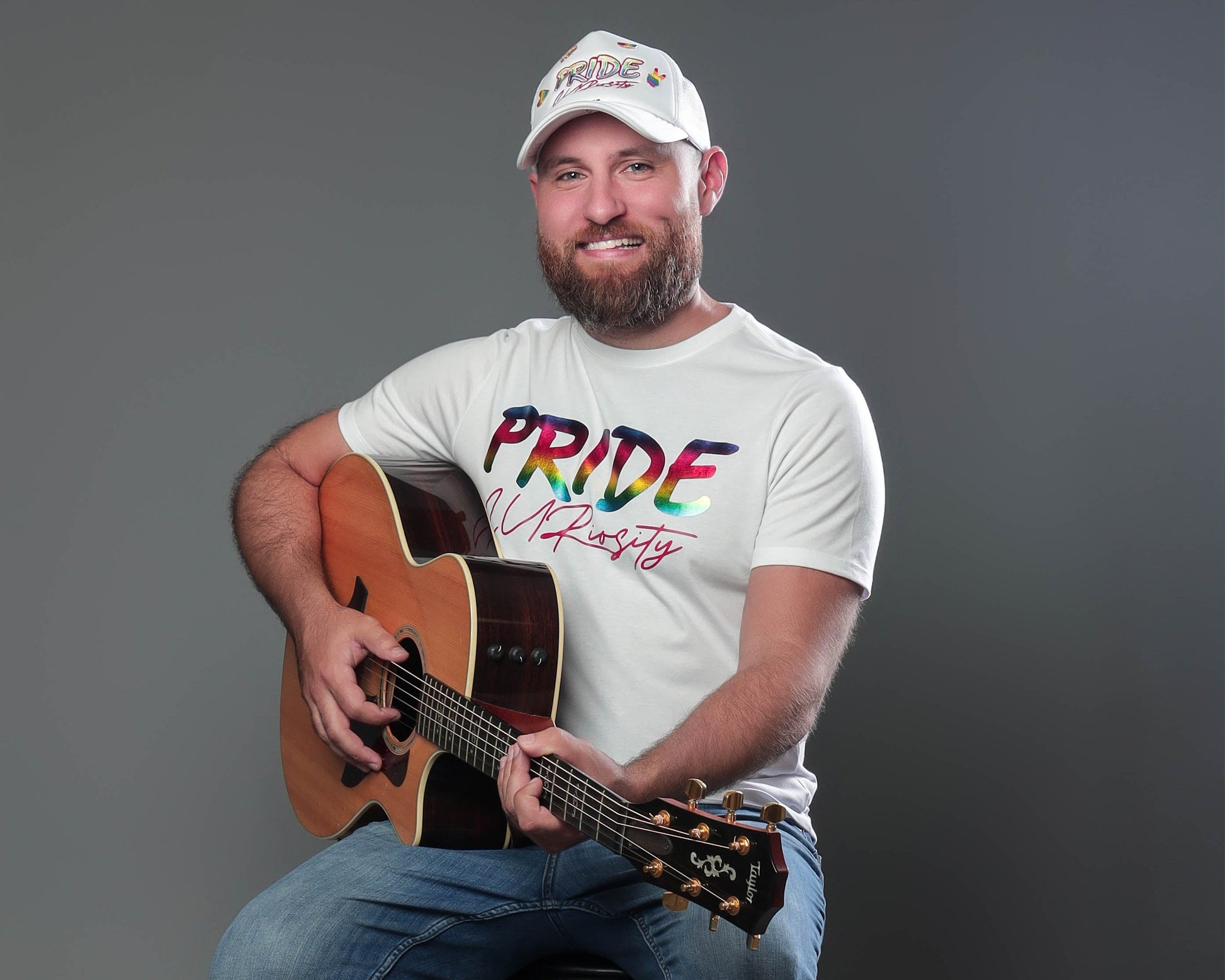 Pride Curiosity Trucker Hat - White w/Pride Pins