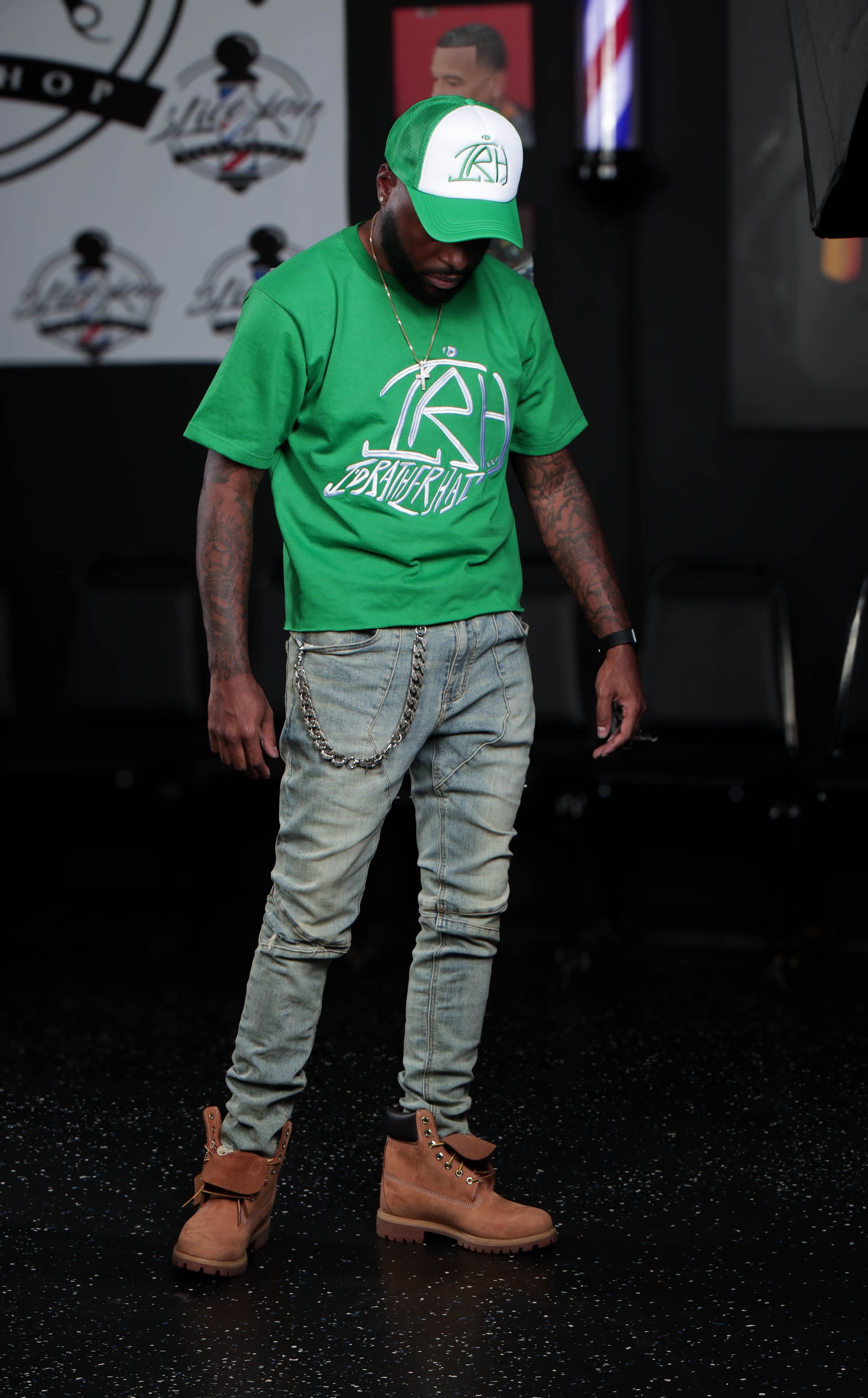I'D Rather Hat - Green Hat | White Logo