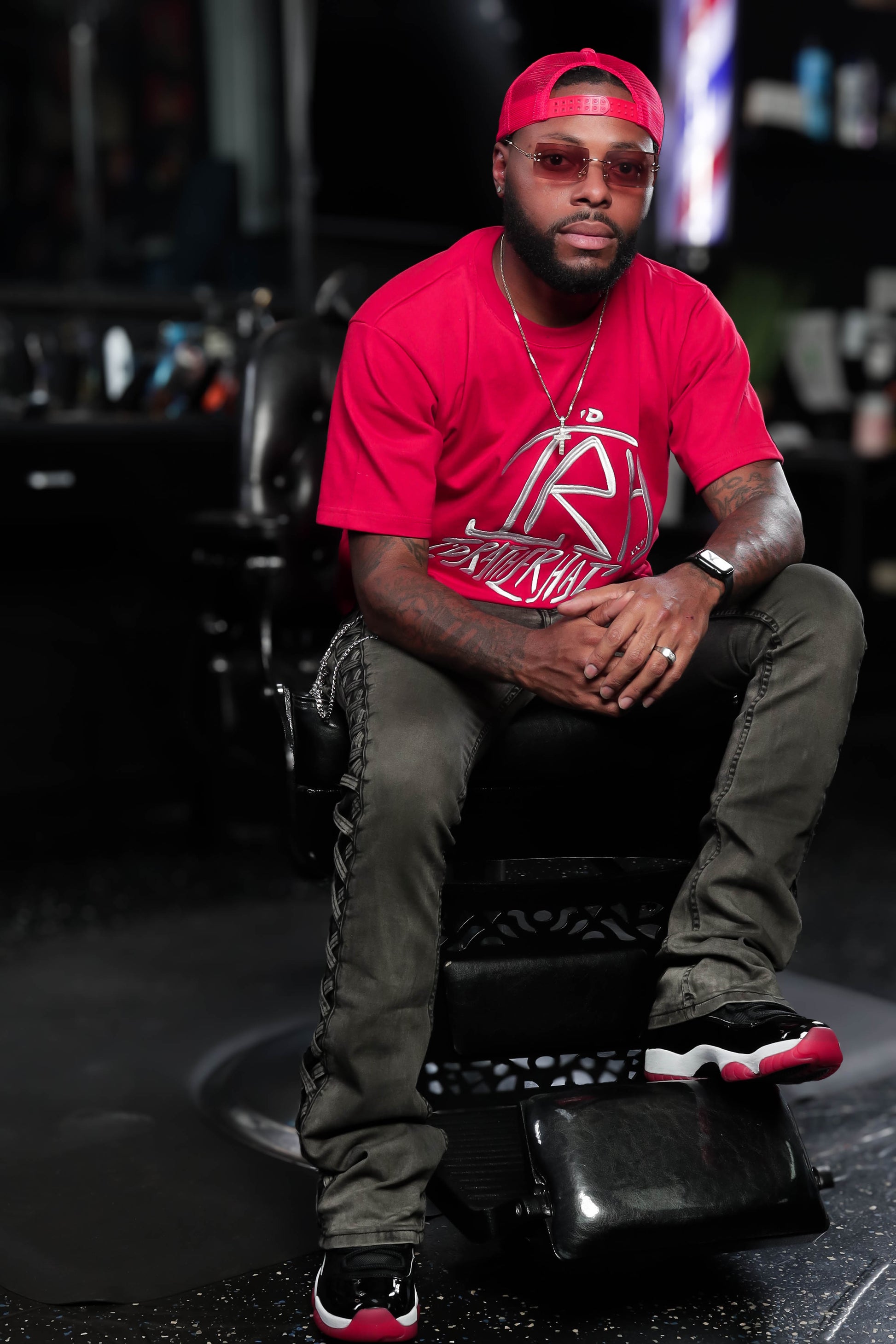 I'D Rather Hat - Red tee | White Logo