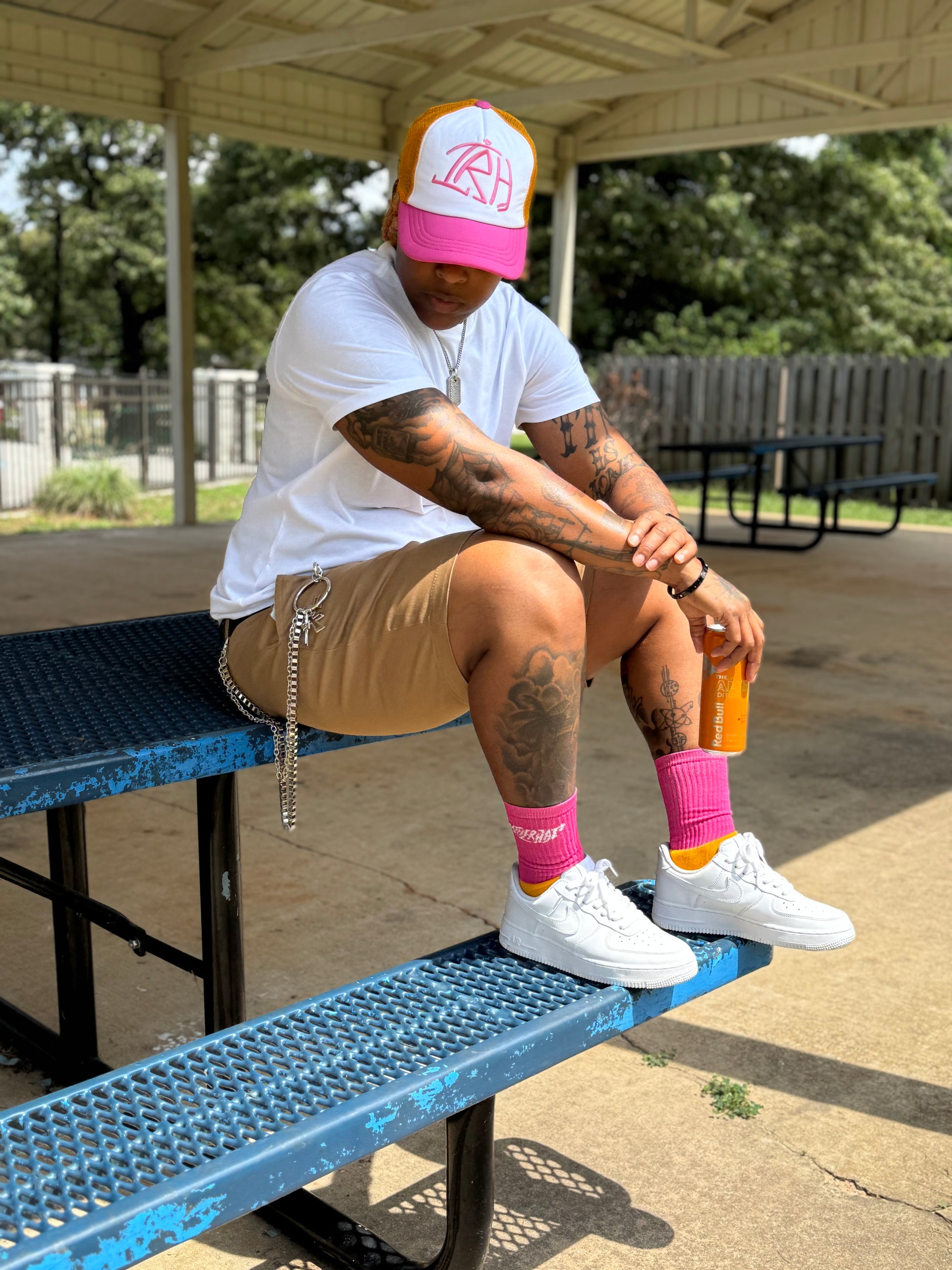I'D Rather Hat - Pink + Yellow