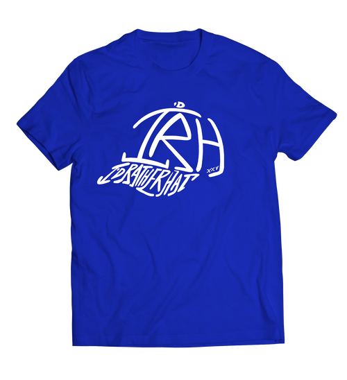 I'D Rather Hat - Blue tee | White Logo
