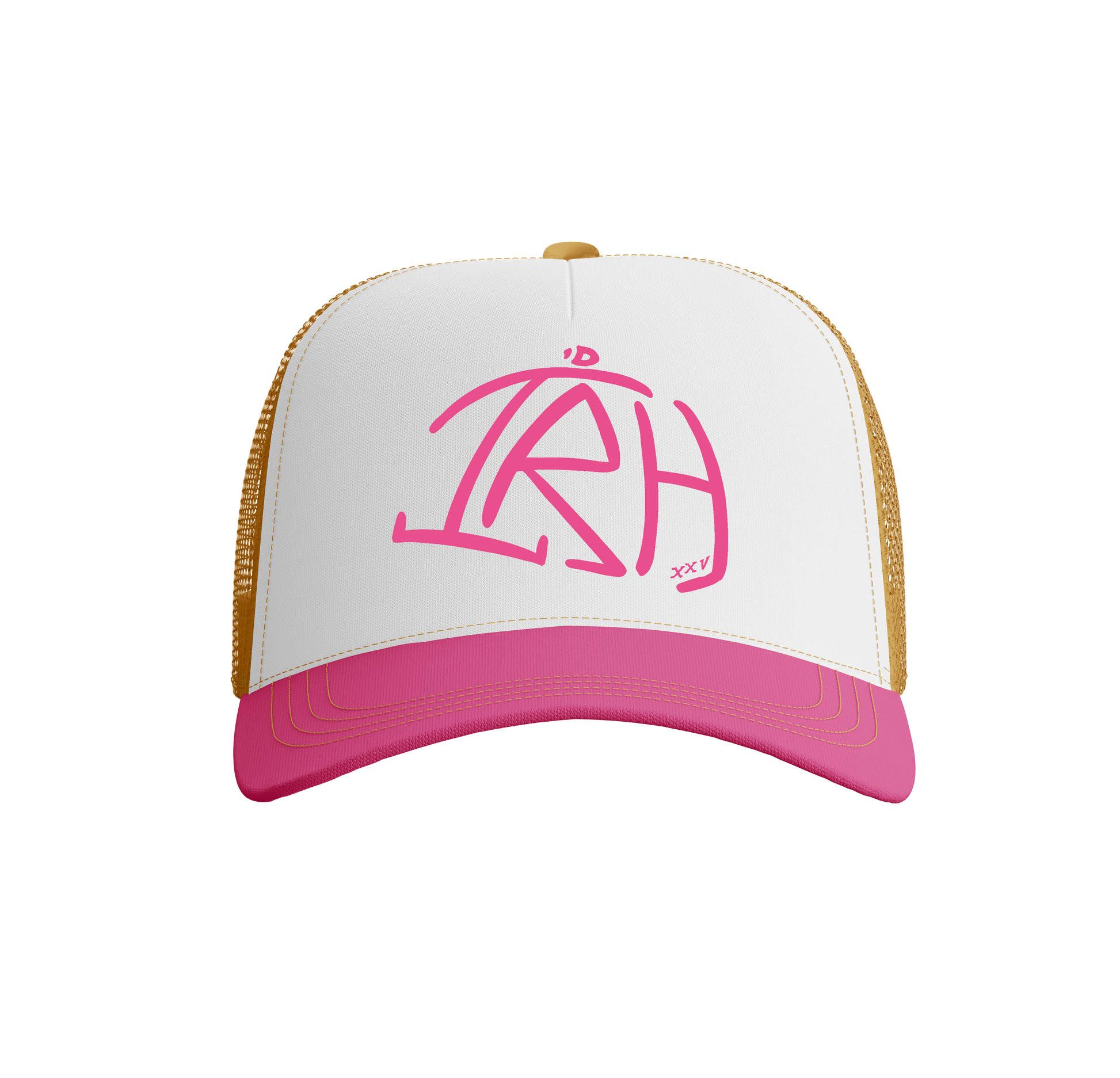 I'D Rather Hat - Pink + Yellow