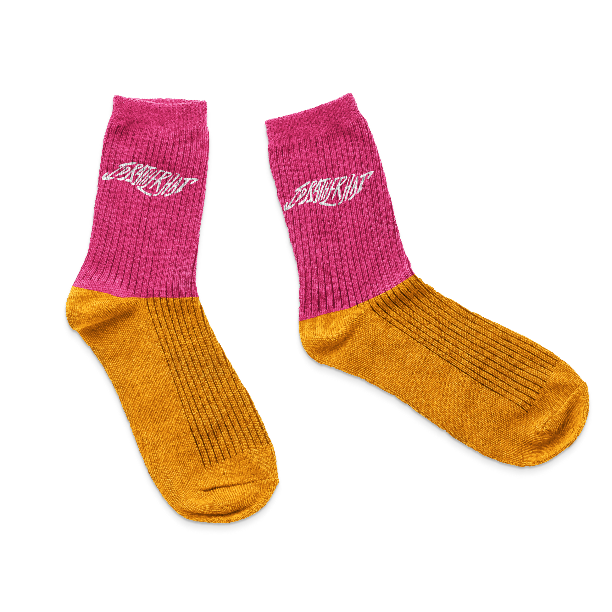 I'D Rather Sock - Pink + Yellow