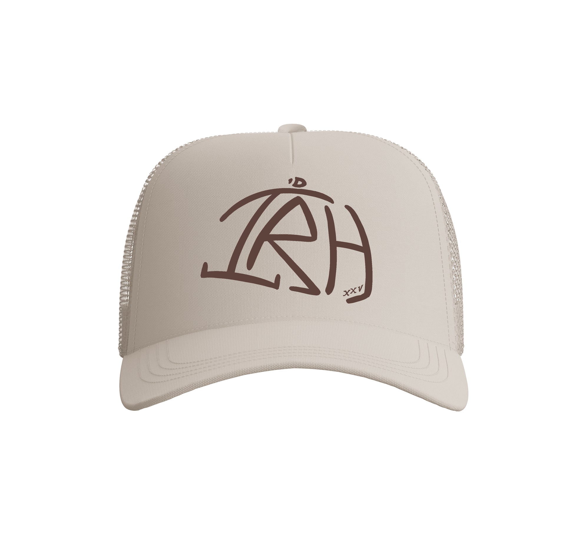 I'D Rather Trucker Hat - Cream + Brown