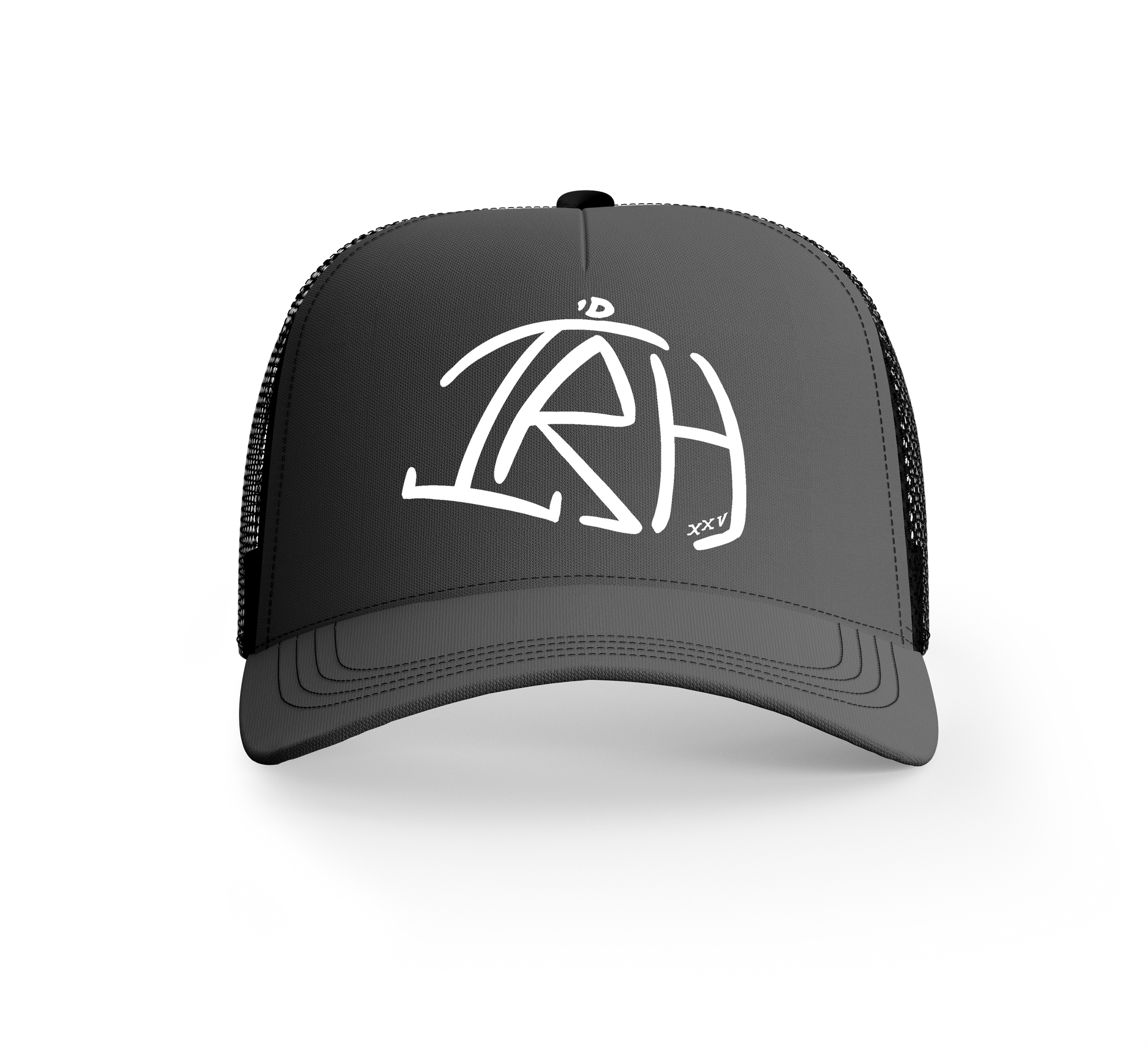 I'D Rather Trucker Hat - Grey + Blk/White