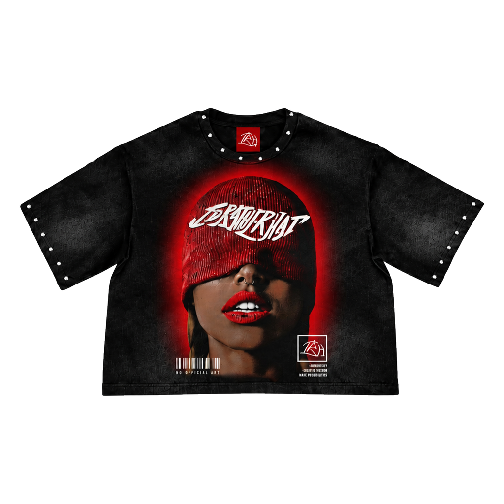 Oversized Cropped Essential Statement Tee (Red)