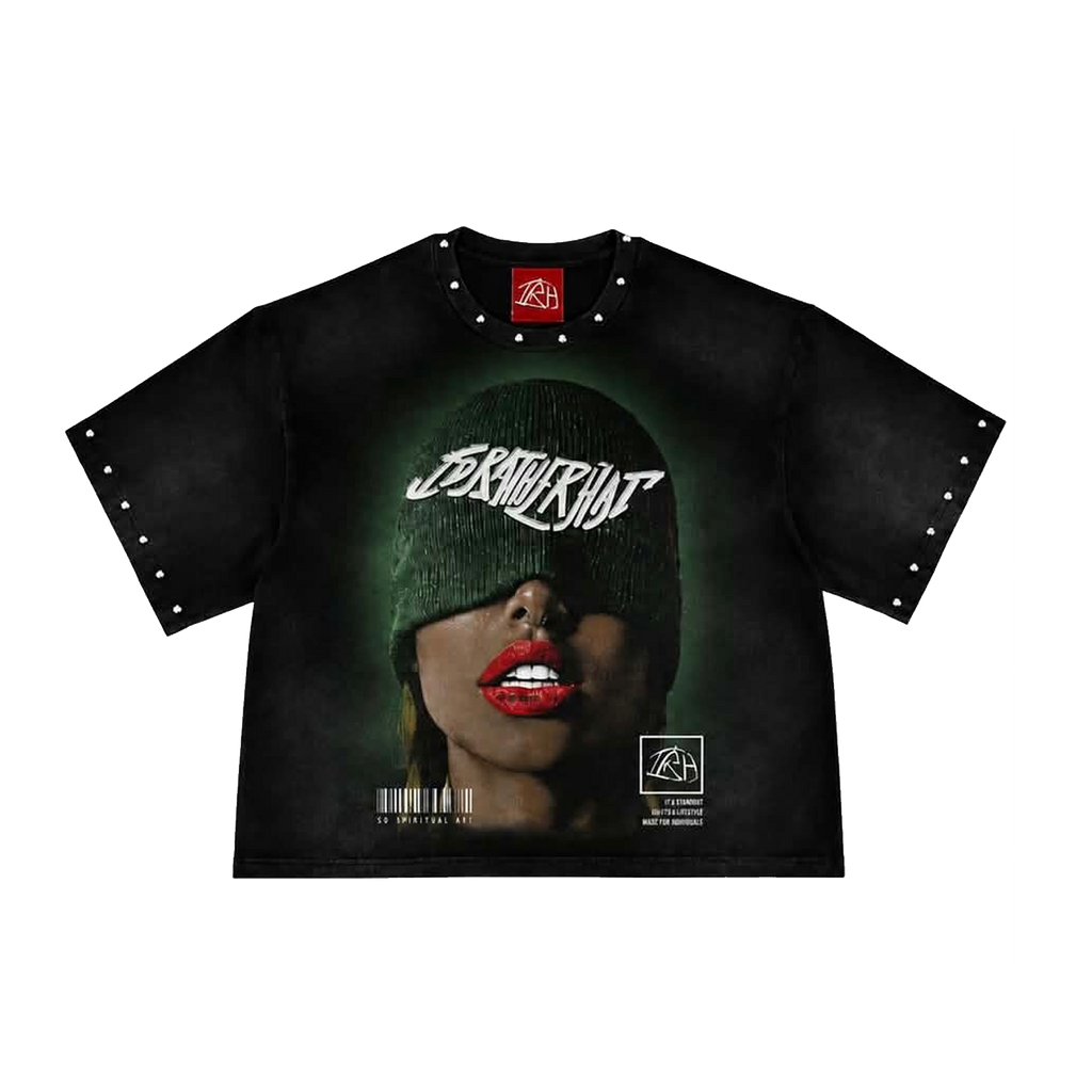 Oversized Cropped Essential Statement Tee (Green)